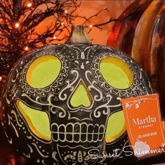 Martha Stewart Other - Martha STEWART LARGE LED SUGAR SKULL PUMPKIN FALL HALLOWEEN DAY OF DEAD DECOR